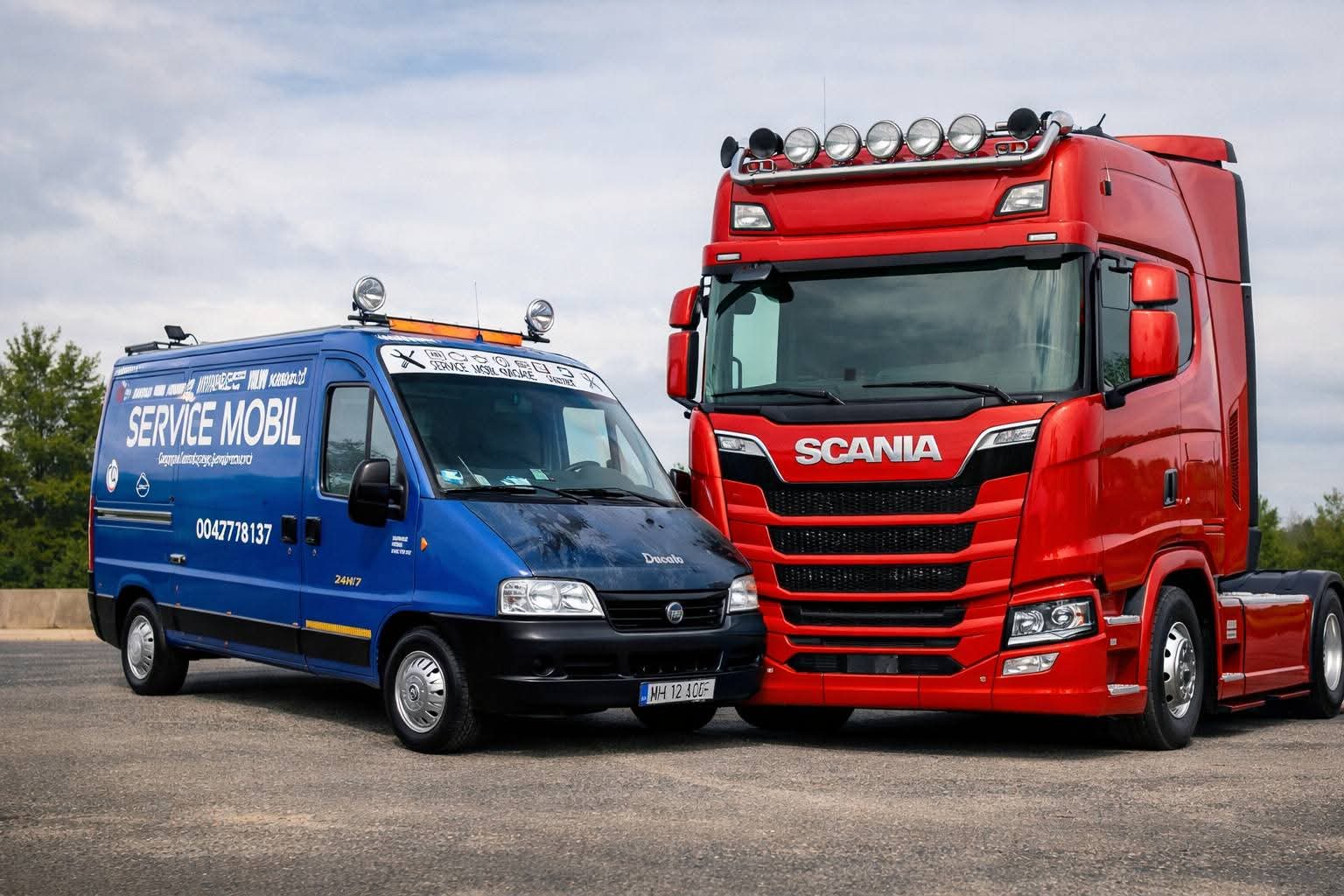 mobile truck service Timisoara - echipa tehnica la fata locului